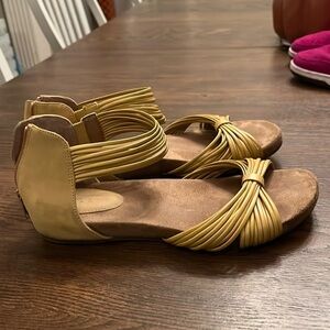 Giani Bernini Yellow Strappy Flat Sandals